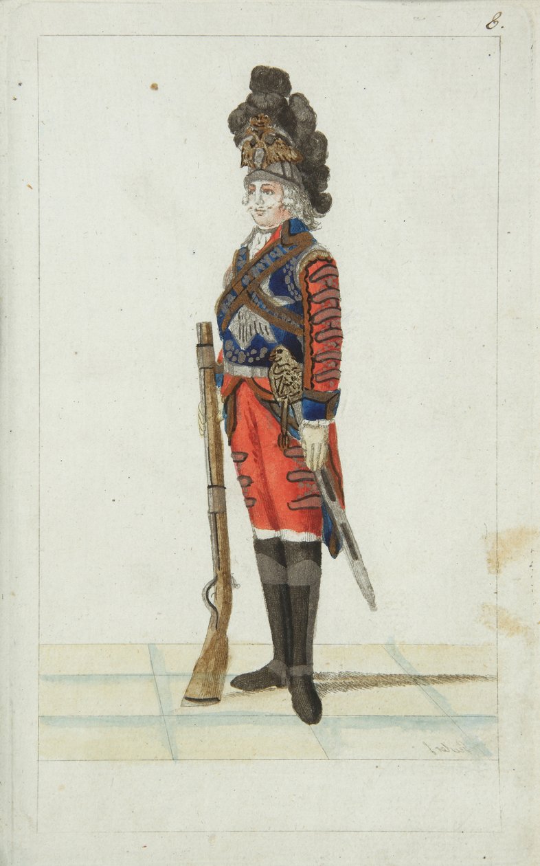 Az életőr-lovasezred tisztje, 1793 alkotó: Christian Gottfried Heinrich Geissler