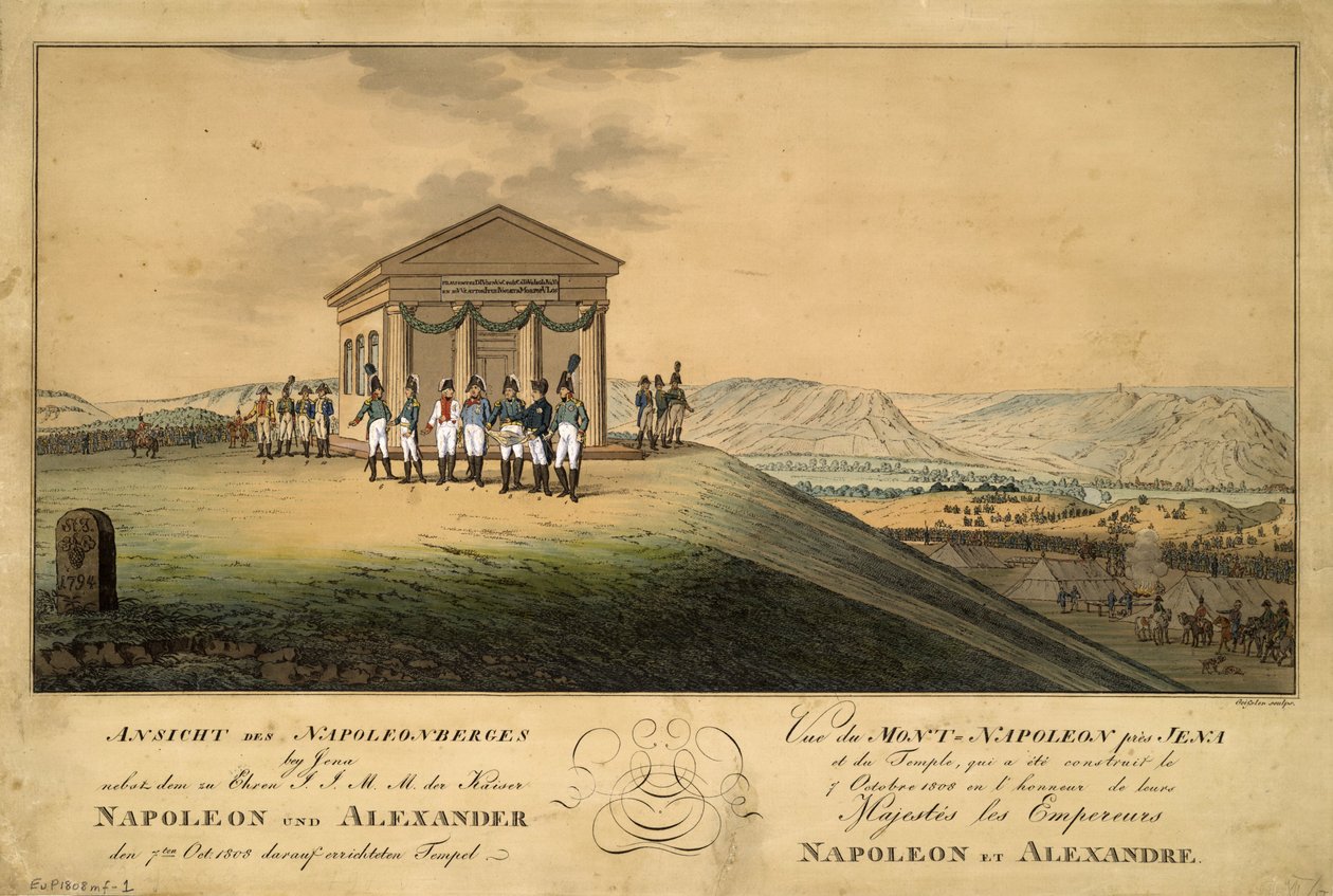 Napóleon és I. Sándor látogatása a jénai csatatéren, 1808 alkotó: Christian Gottfried Heinrich Geissler