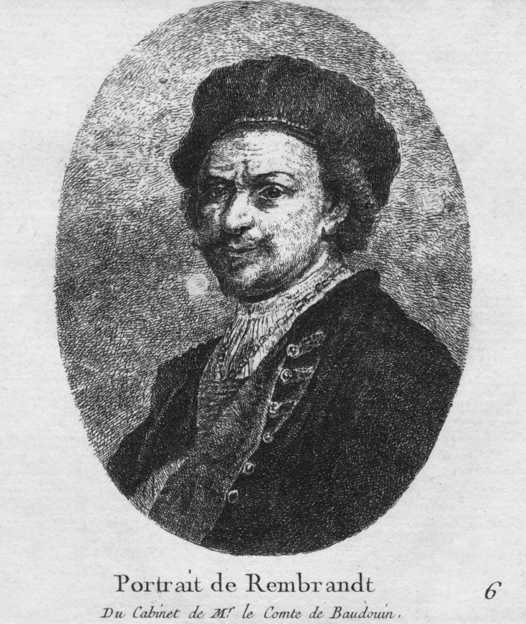 Rembrandt portréja – Le Comte de Baudouin úr kabinetjéből, 1770 alkotó: Christian Gottfried Schultze
