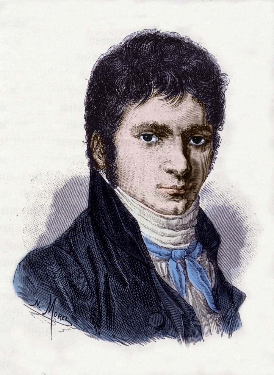 Ludwig van Beethoven (1770-1827), német zenész, 1802-ben. Morel metszete Horneman miniatúrájából. alkotó: Christian Hornemann