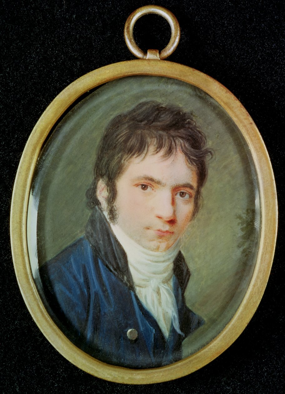 Ludwig Van Beethoven (1770-1827) miniatűr portréja, 1802 alkotó: Christian Hornemann
