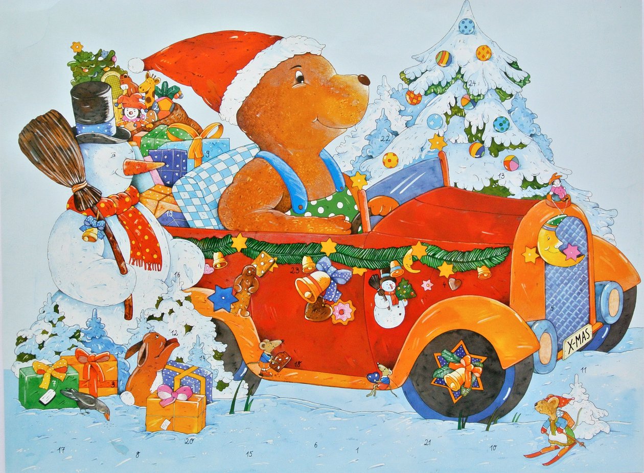 Adventskalender Medve, 2009 (akvarell, papír) alkotó: Christian Kaempf