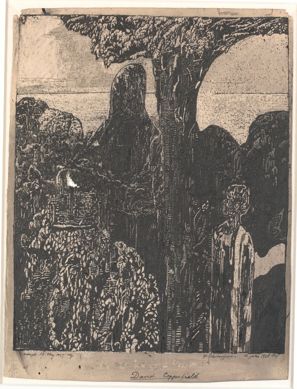 Meglátogatja nagynénjét, Miss Betsey Trotwoodot Dover államban. alkotó: Christian Kongstad Petersen