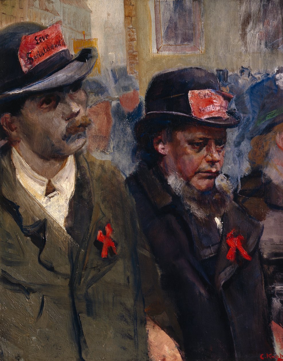 Szocialista felvonulás alkotó: Christian Krohg