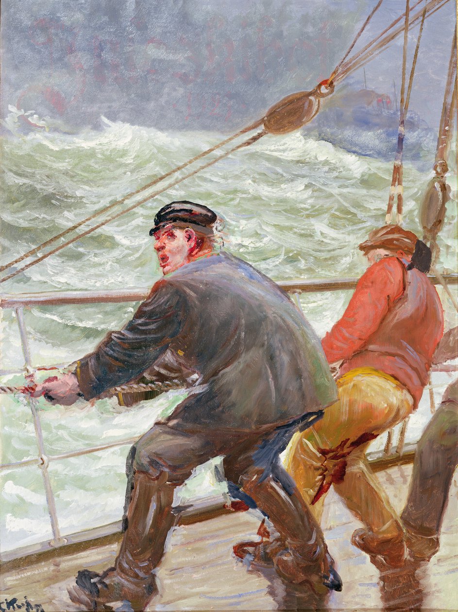 Hajtás szél felé (olaj, vászon) alkotó: Christian Krohg