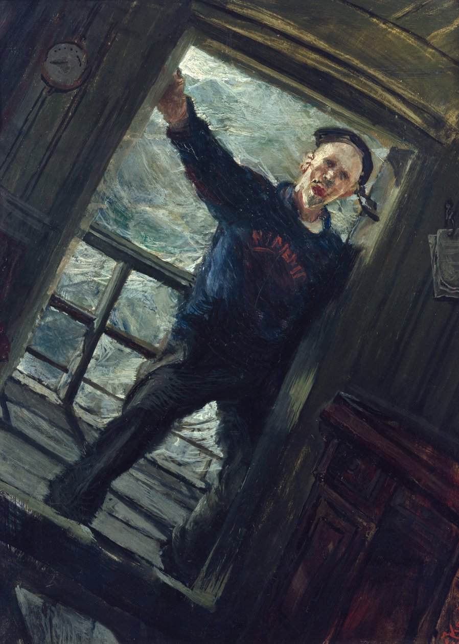 In The Steer Opening (painting) alkotó: Christian Krohg