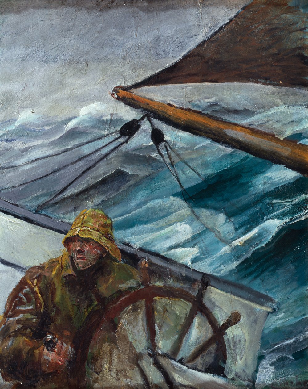 Mate at the helm (oil on canvas) alkotó: Christian Krohg