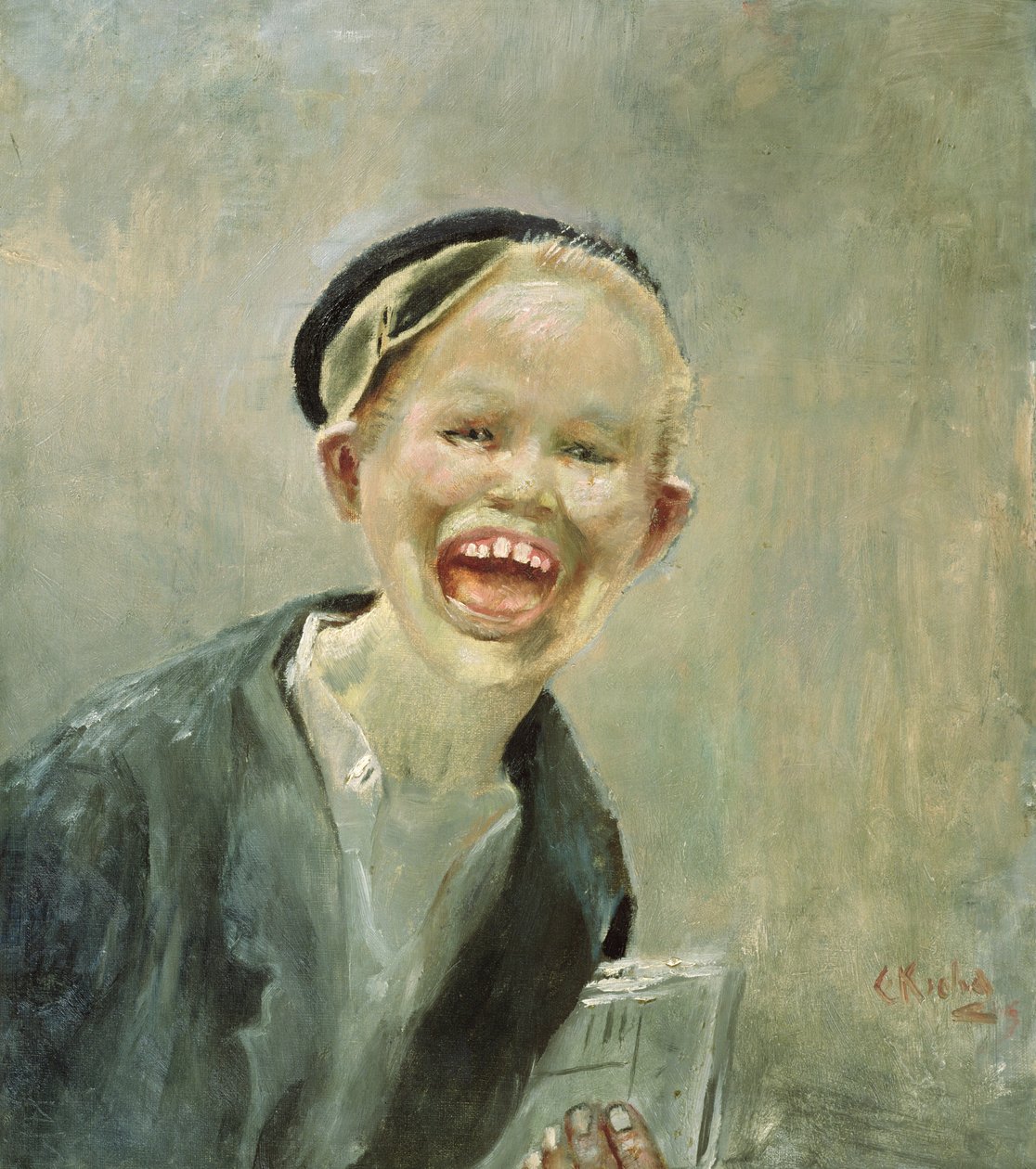 Újságfiú (olaj, vászon) alkotó: Christian Krohg