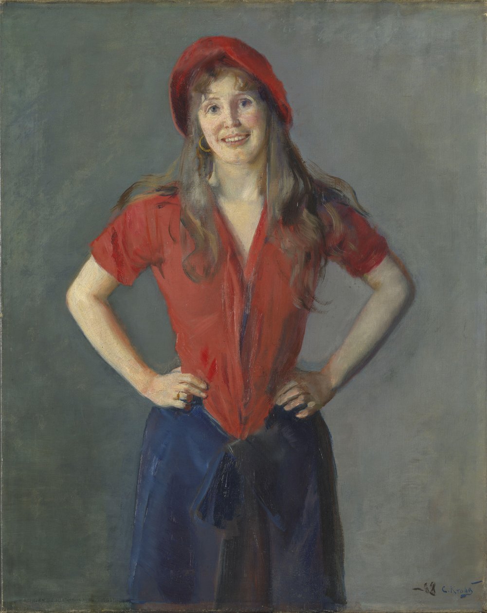 Oda Krohg festő portréja, szül. Lasson alkotó: Christian Krohg