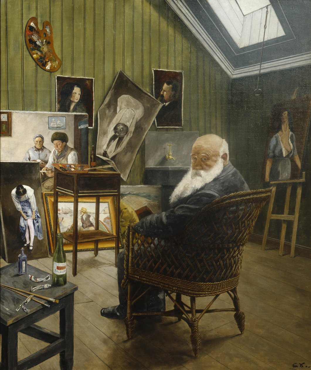 Önarckép a stúdióban (olaj, vászon) alkotó: Christian Krohg