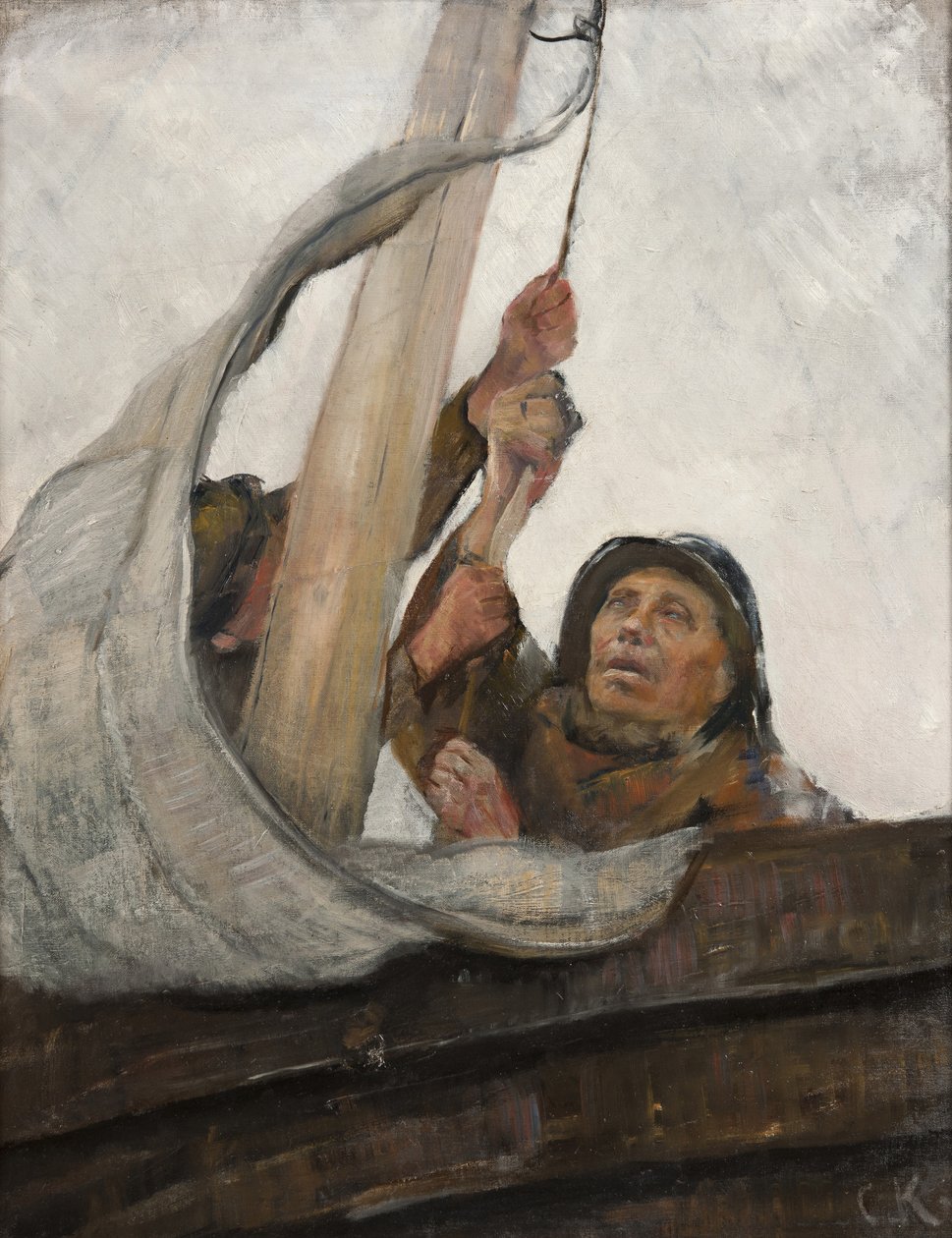 Setting Sail, 1900 körül alkotó: Christian Krohg