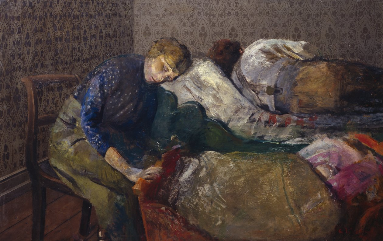 Alvó halász, Skagen (olaj, vászon) alkotó: Christian Krohg