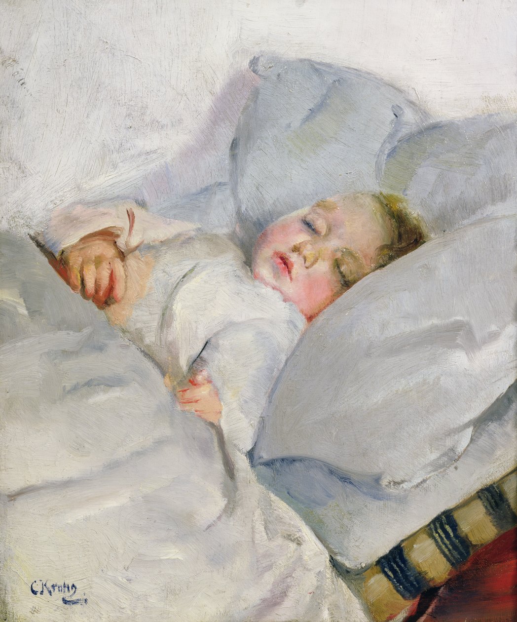 Alvó gyermek alkotó: Christian Krohg