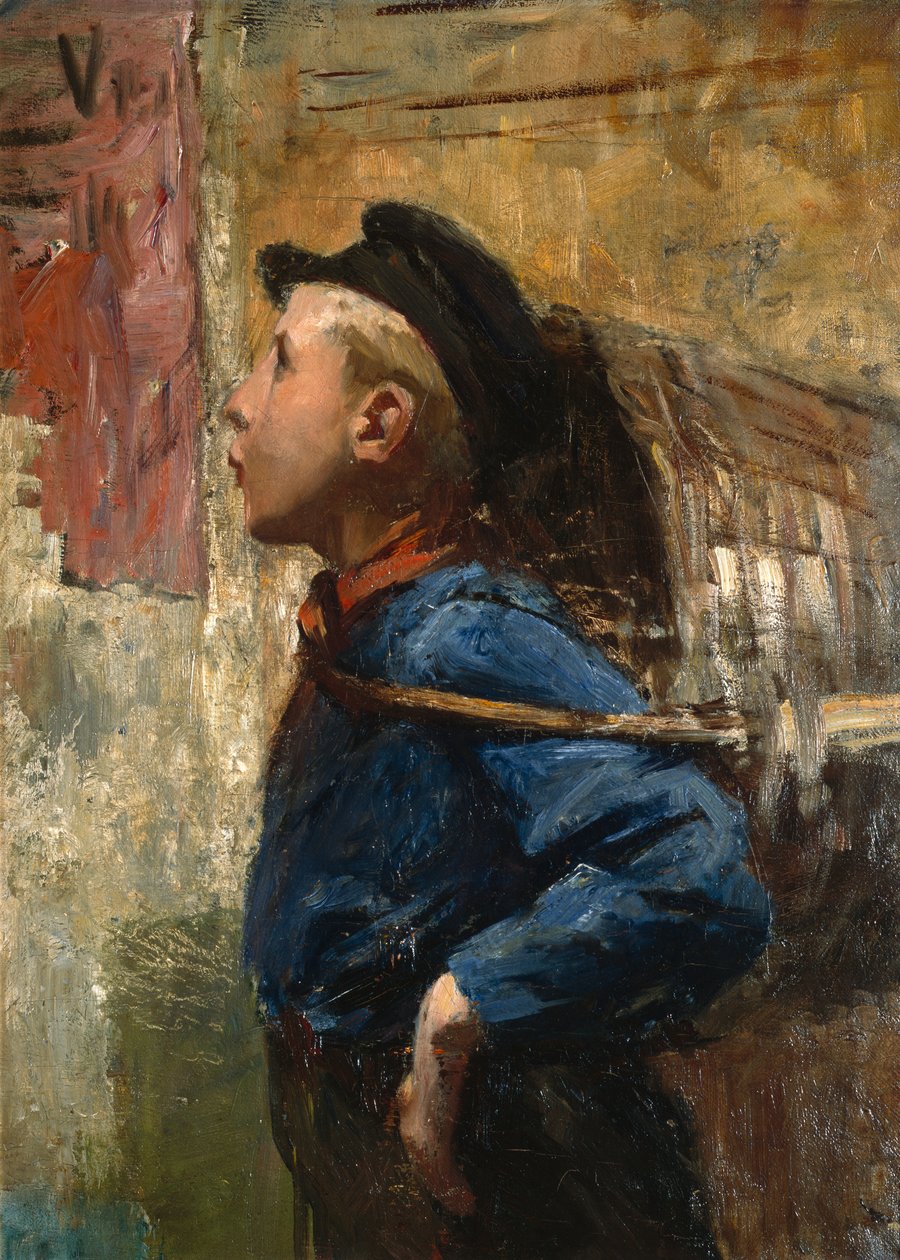 Fütyülő megbízott fiú alkotó: Christian Krohg