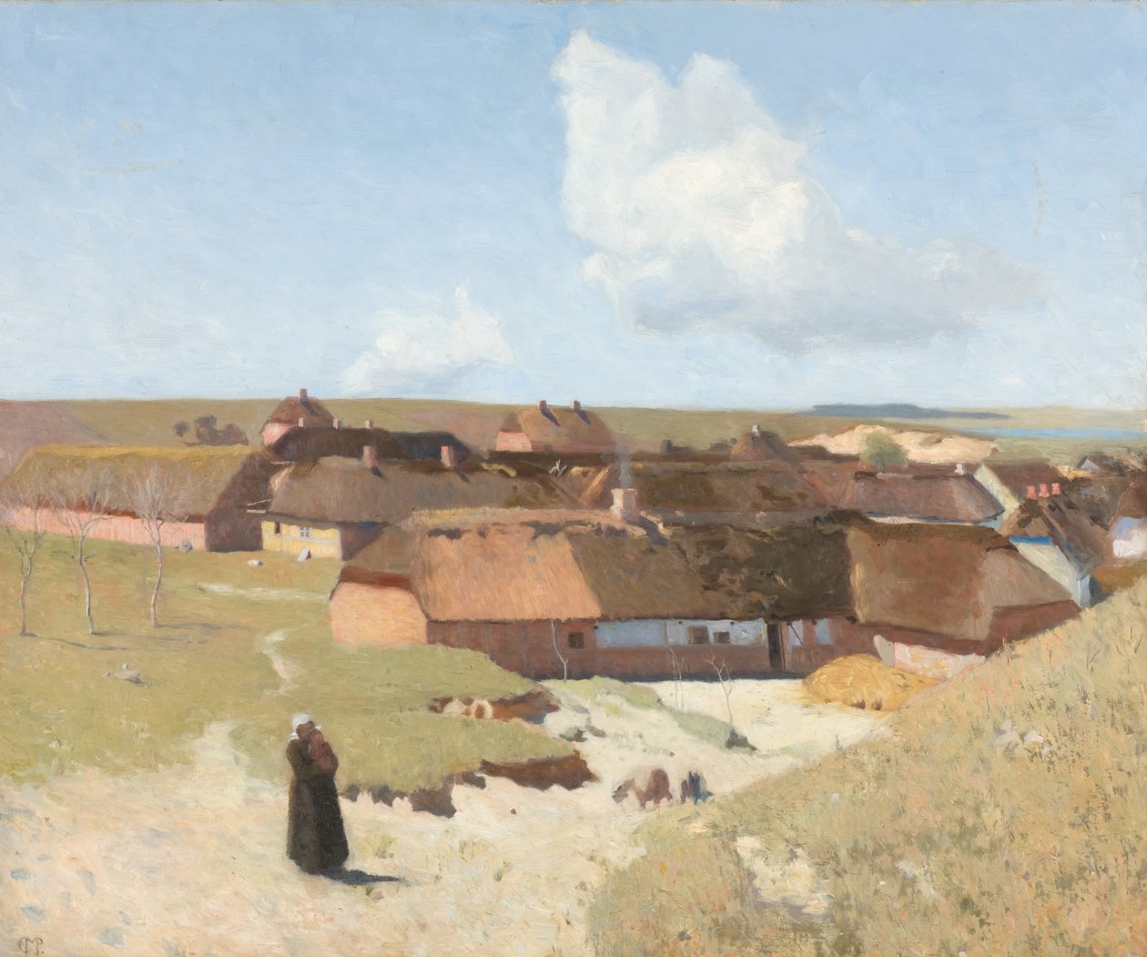 Jütland táj. Tiszta nap májusban alkotó: Christian Mourier Petersen