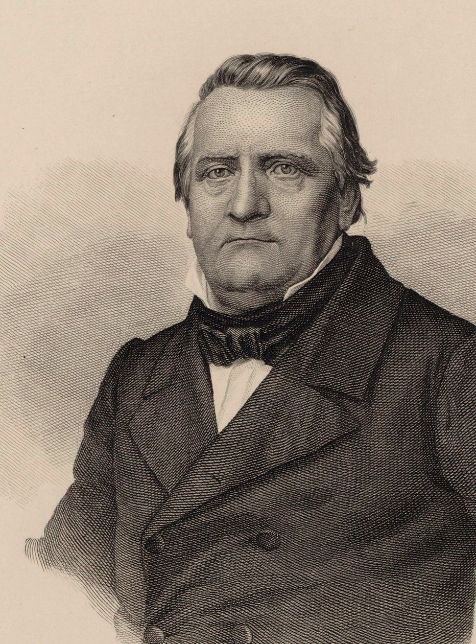 Franz Lachner zeneszerző portréja 1803-1890, 1850. alkotó: Christian Riedt