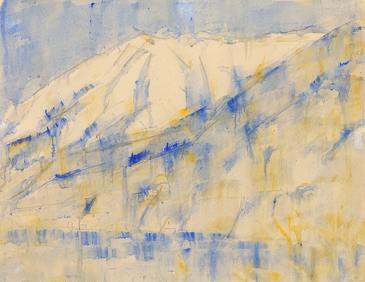 Hegy a hóban Lugano közelében. 1934 alkotó: Christian Rohlfs