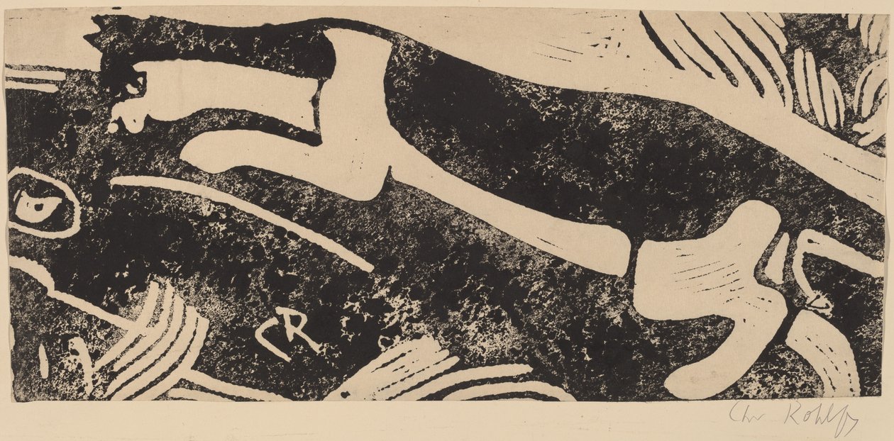 Macska és egér, 1912-1913. alkotó: Christian Rohlfs