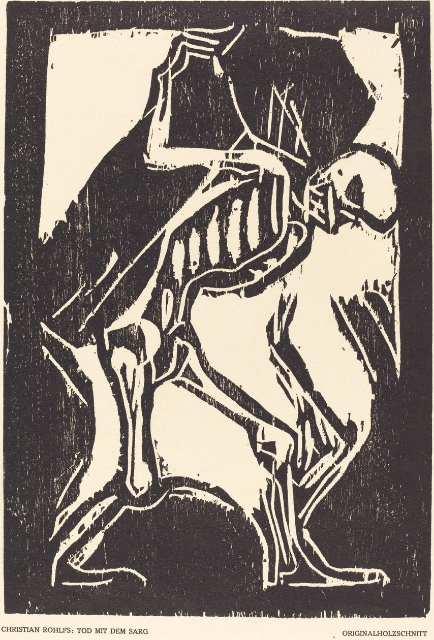 Halál koporsóval, c. 1917. alkotó: Christian Rohlfs