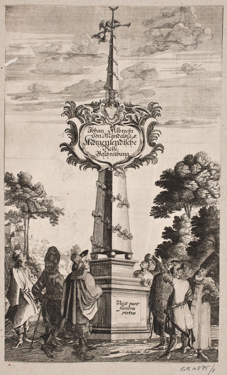 Címlap: Johann Albrecht Mandelslo, "Keleti utazás leírása [...], Schleswig 1668 alkotó: Christian Rothgiesser