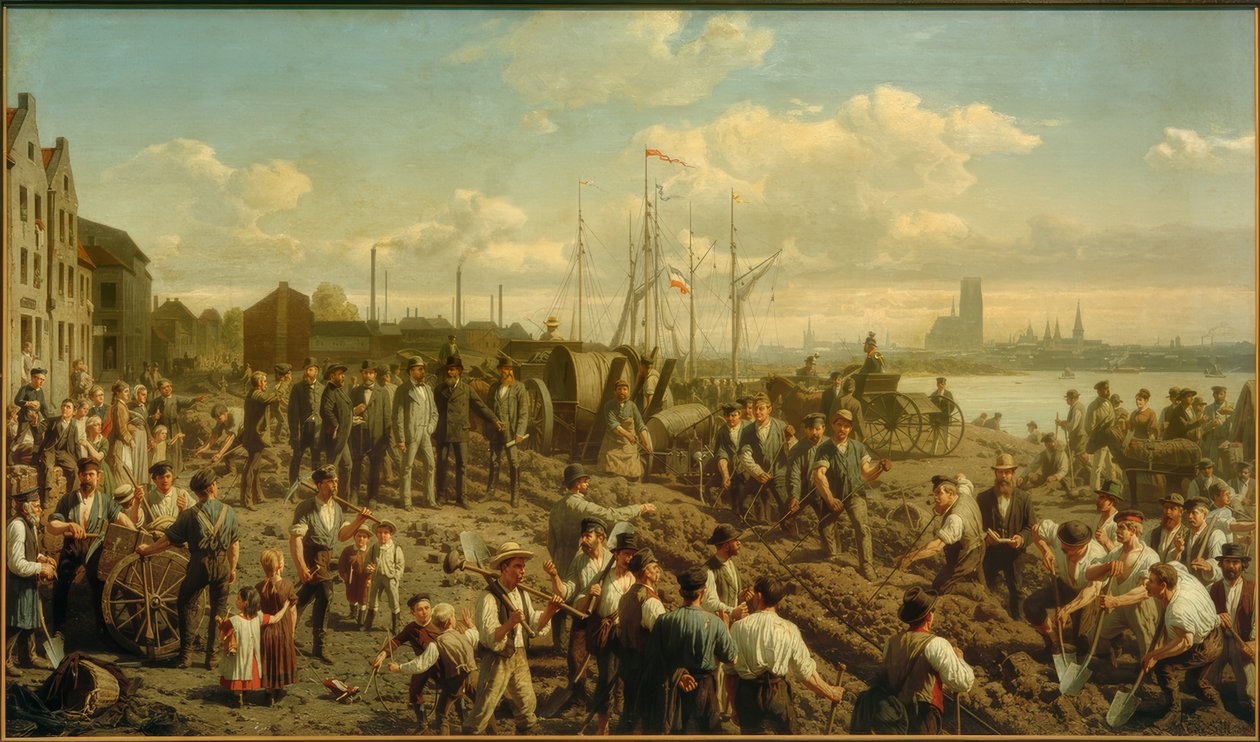 Távírókábel lefektetése 1878-ban alkotó: Christian Sell