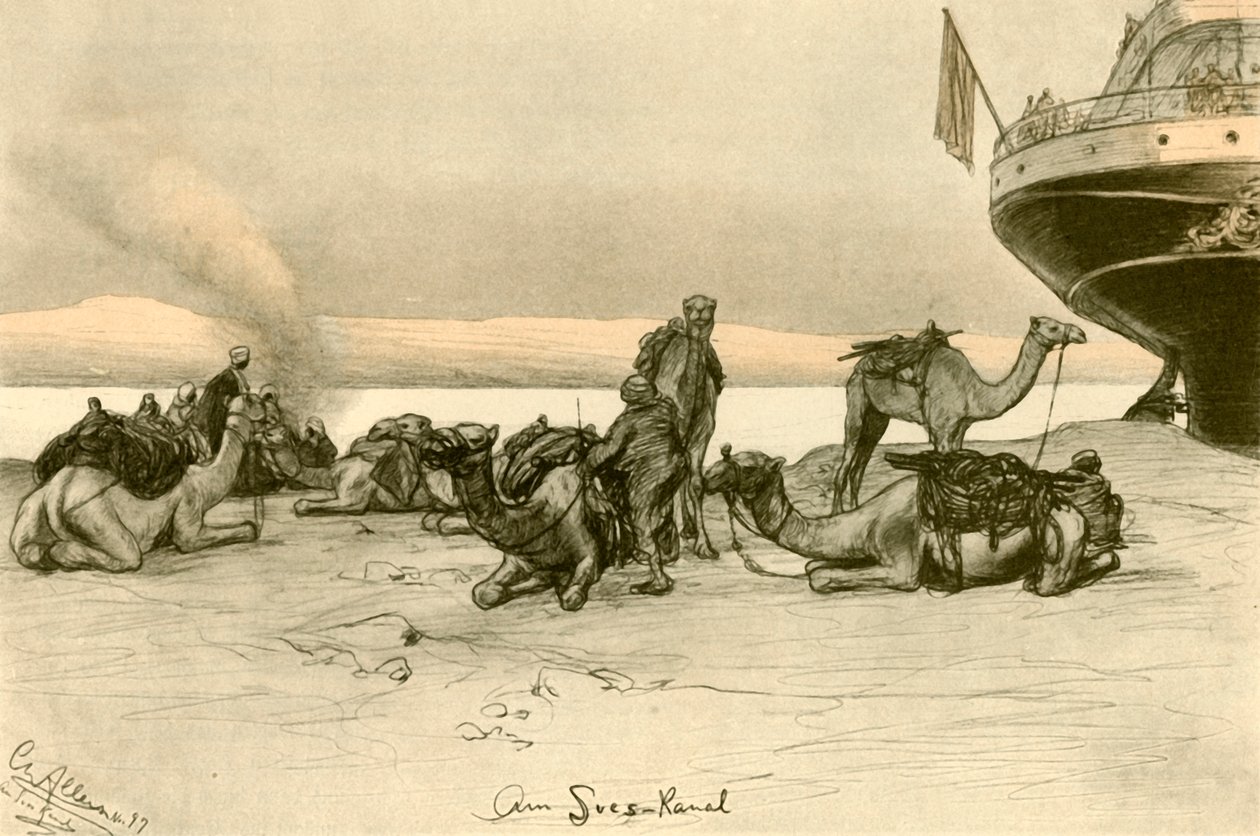 A Szuezi-csatornánál, 1898. alkotó: Christian Wilhelm Allers