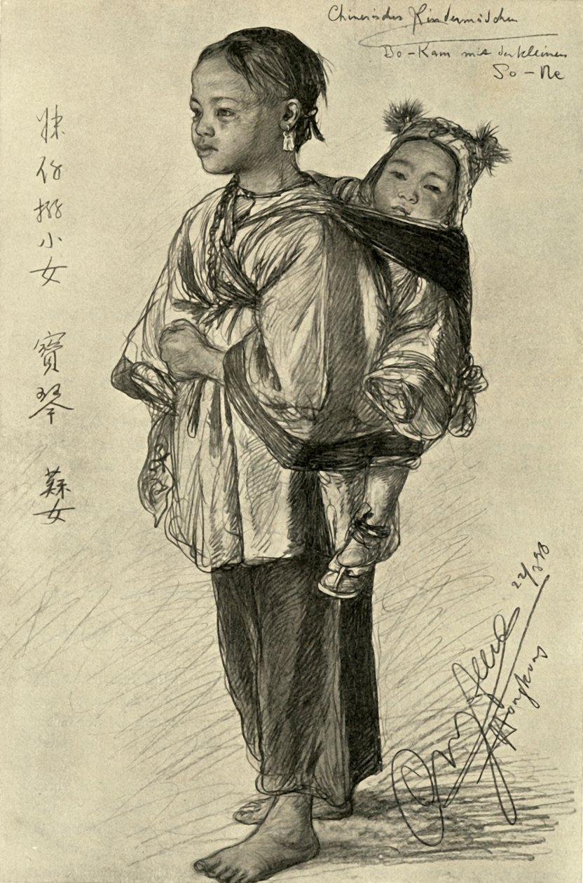 Bo-Kam és So-Ne – kínai lányok, Hongkong, 1898. alkotó: Christian Wilhelm Allers