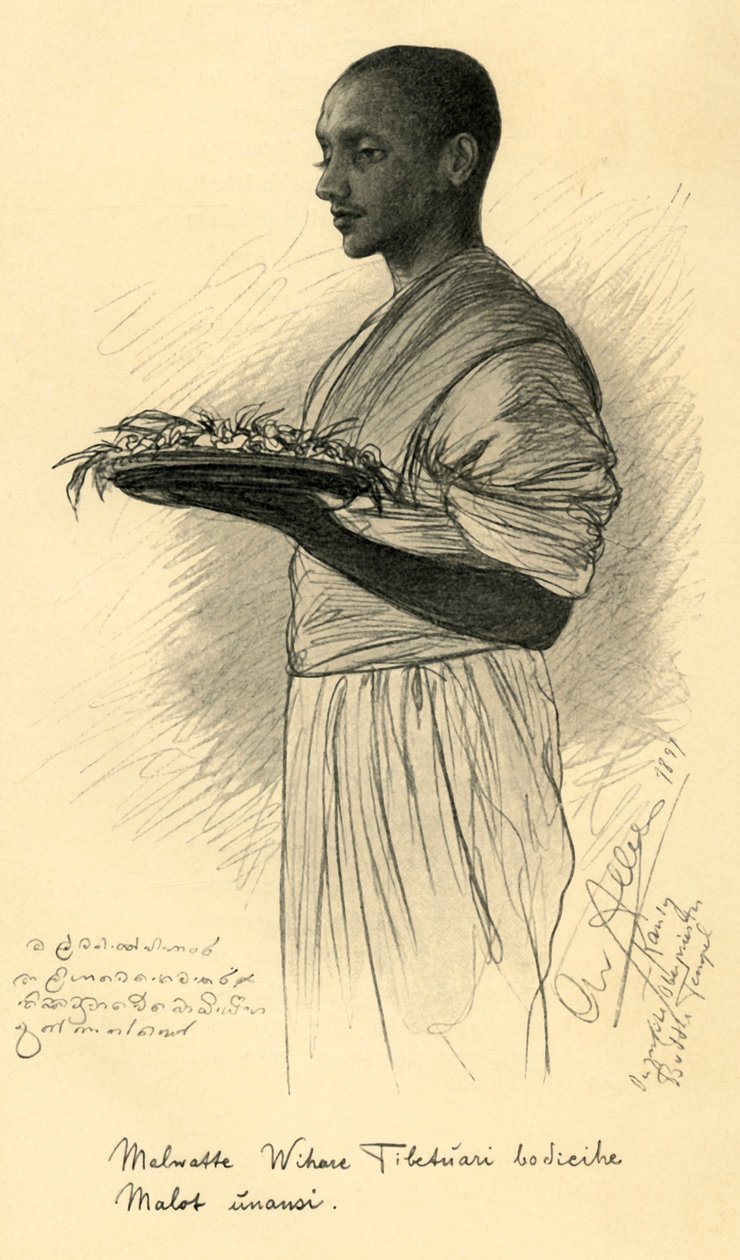 Buddhista szerzetes, Ceylon, 1898. alkotó: Christian Wilhelm Allers