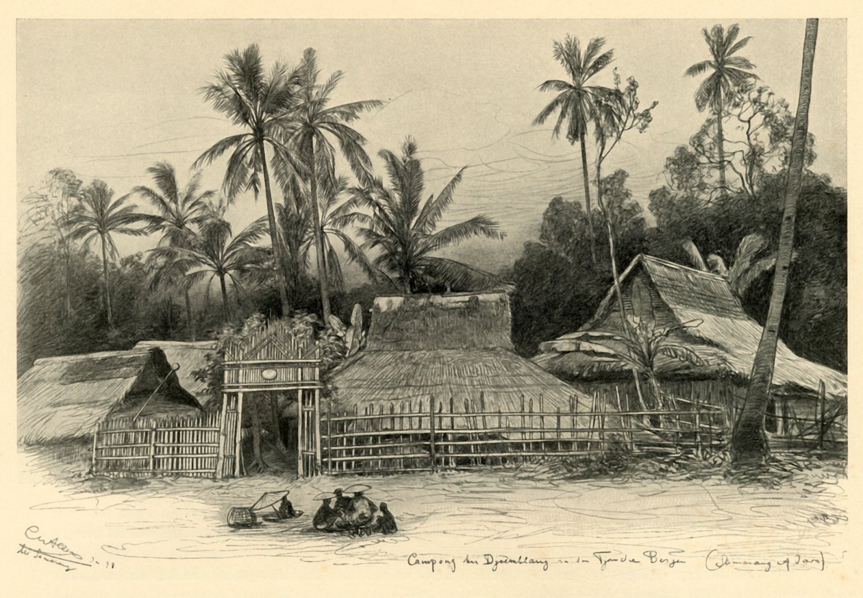 Kampong Jomblang közelében, Semarang, Java, 1898. alkotó: Christian Wilhelm Allers