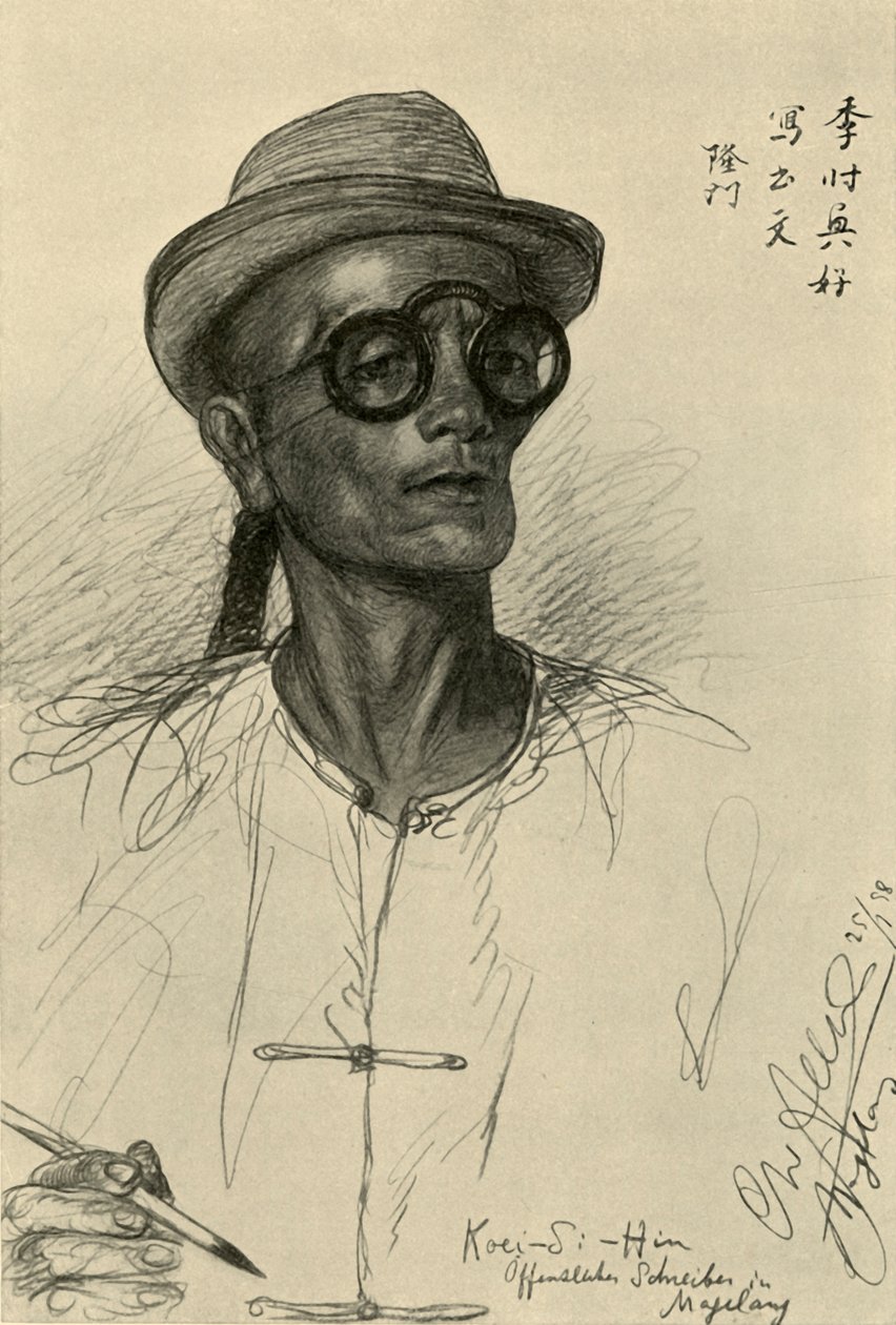 Koei-Si-Hin – írnok, Magalang, Java, 1898. alkotó: Christian Wilhelm Allers