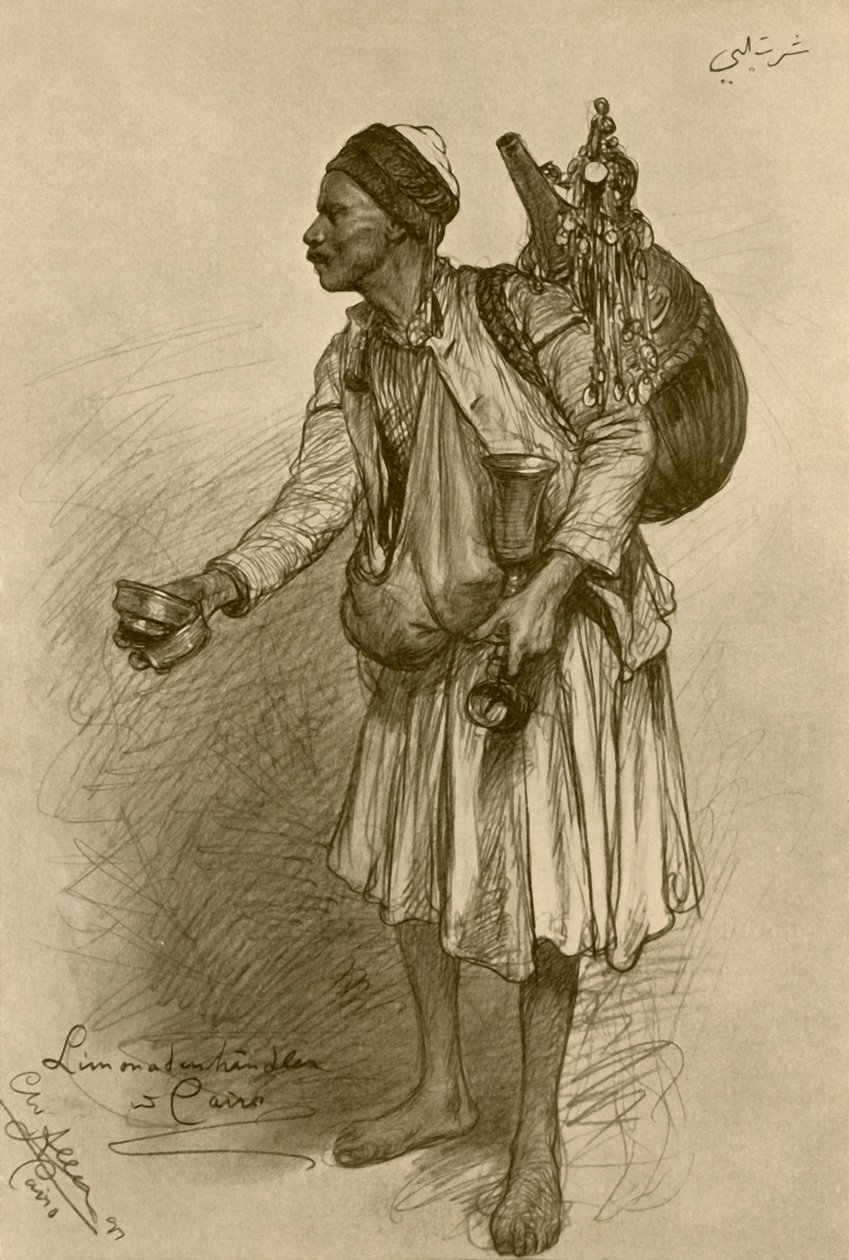 Limonádé-eladó, Kairó, Egyiptom, 1898. alkotó: Christian Wilhelm Allers