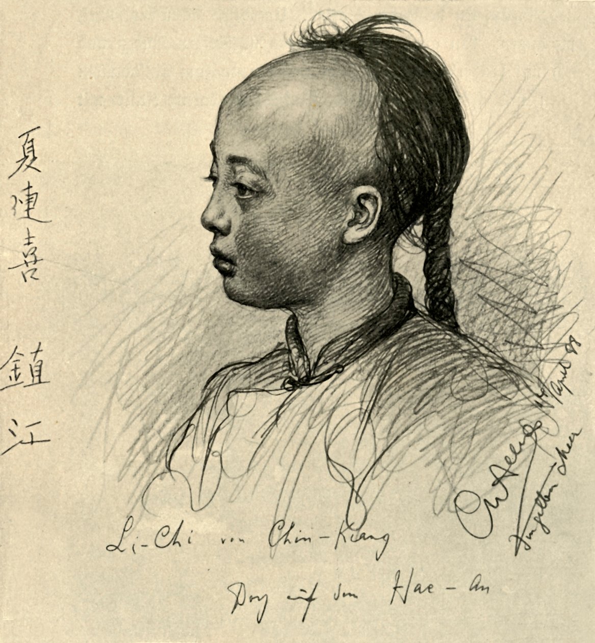 Li-Chi Chinkiangból, Kínából, 1898. alkotó: Christian Wilhelm Allers