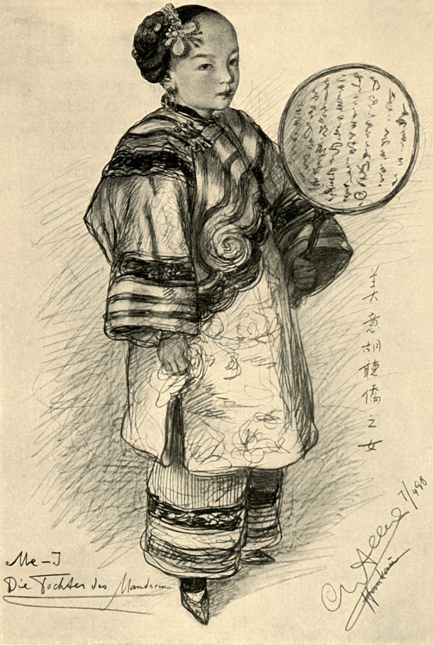 Me-J - egy mandarin lánya, Hankow, Kína, 1898. alkotó: Christian Wilhelm Allers