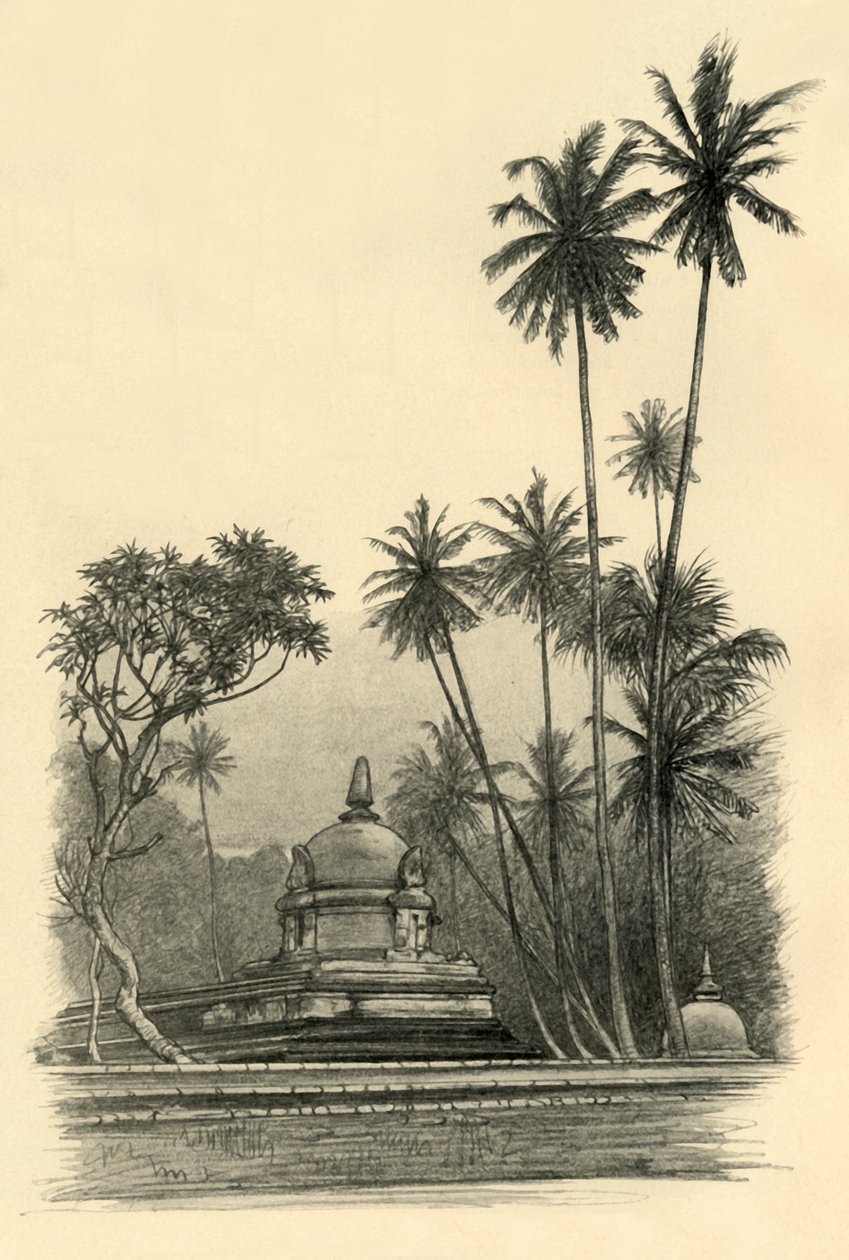 Natha Dewale szentély, Kandy, Ceylon, 1898. alkotó: Christian Wilhelm Allers