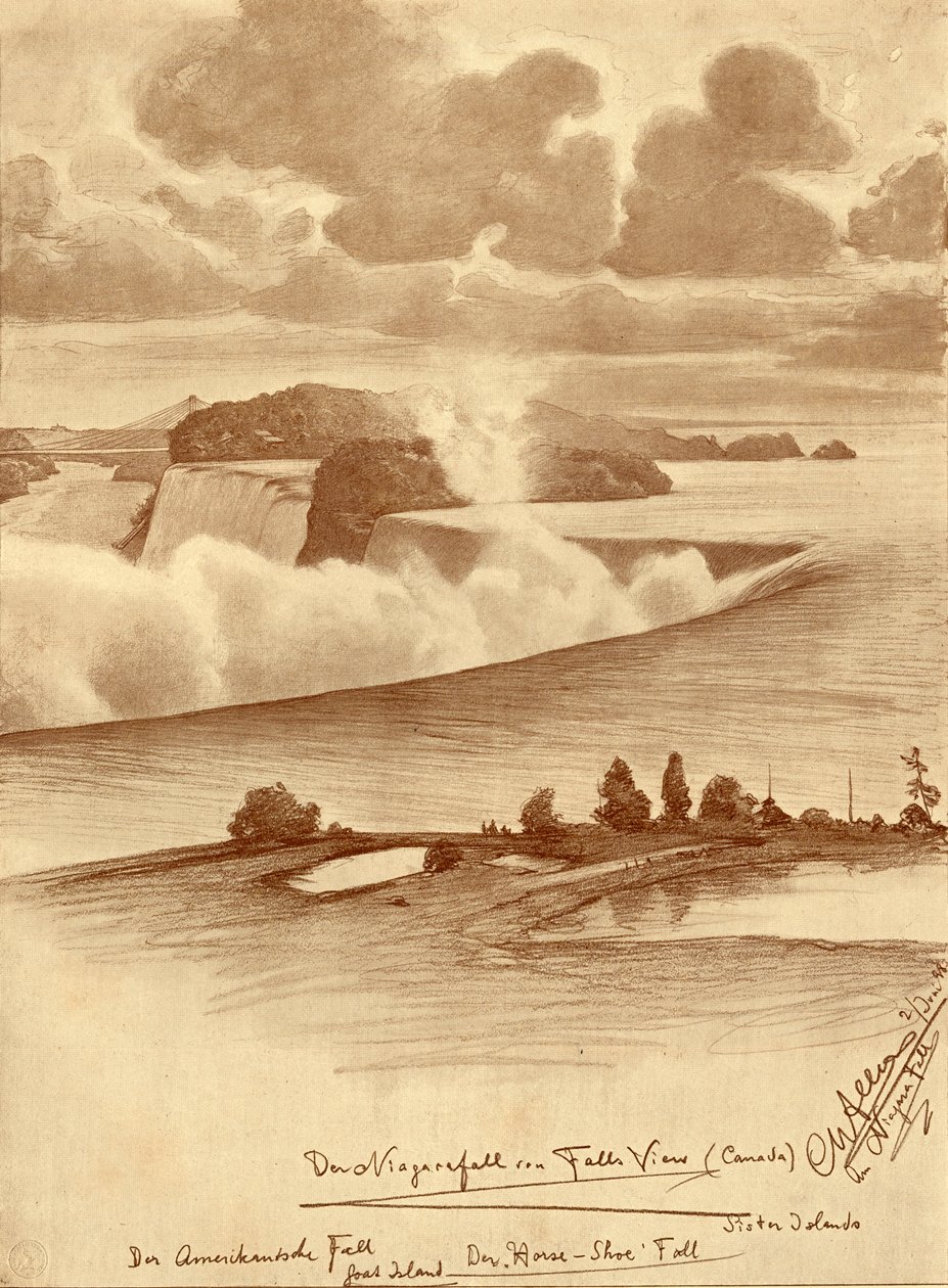 Niagara-vízesés Falls View-ból, Kanadából, 1898. alkotó: Christian Wilhelm Allers