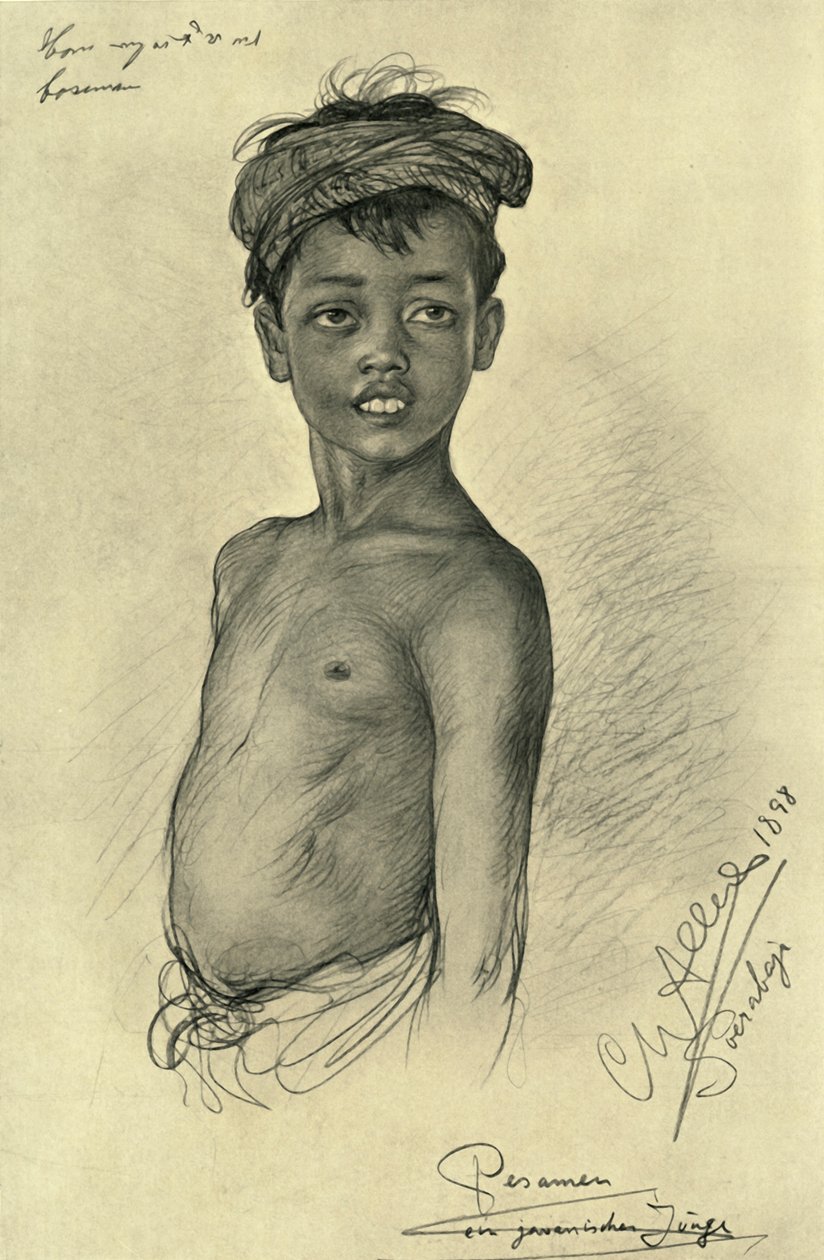 Pesamen – egy jávai fiú Surubayából, Jáva, 1898. alkotó: Christian Wilhelm Allers