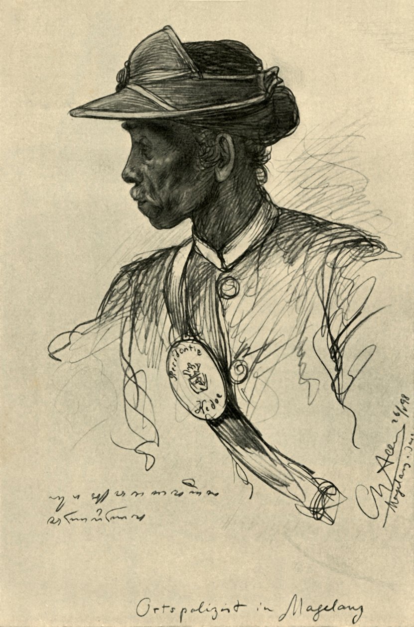 Rendőr, Magalang, Java, 1898. alkotó: Christian Wilhelm Allers
