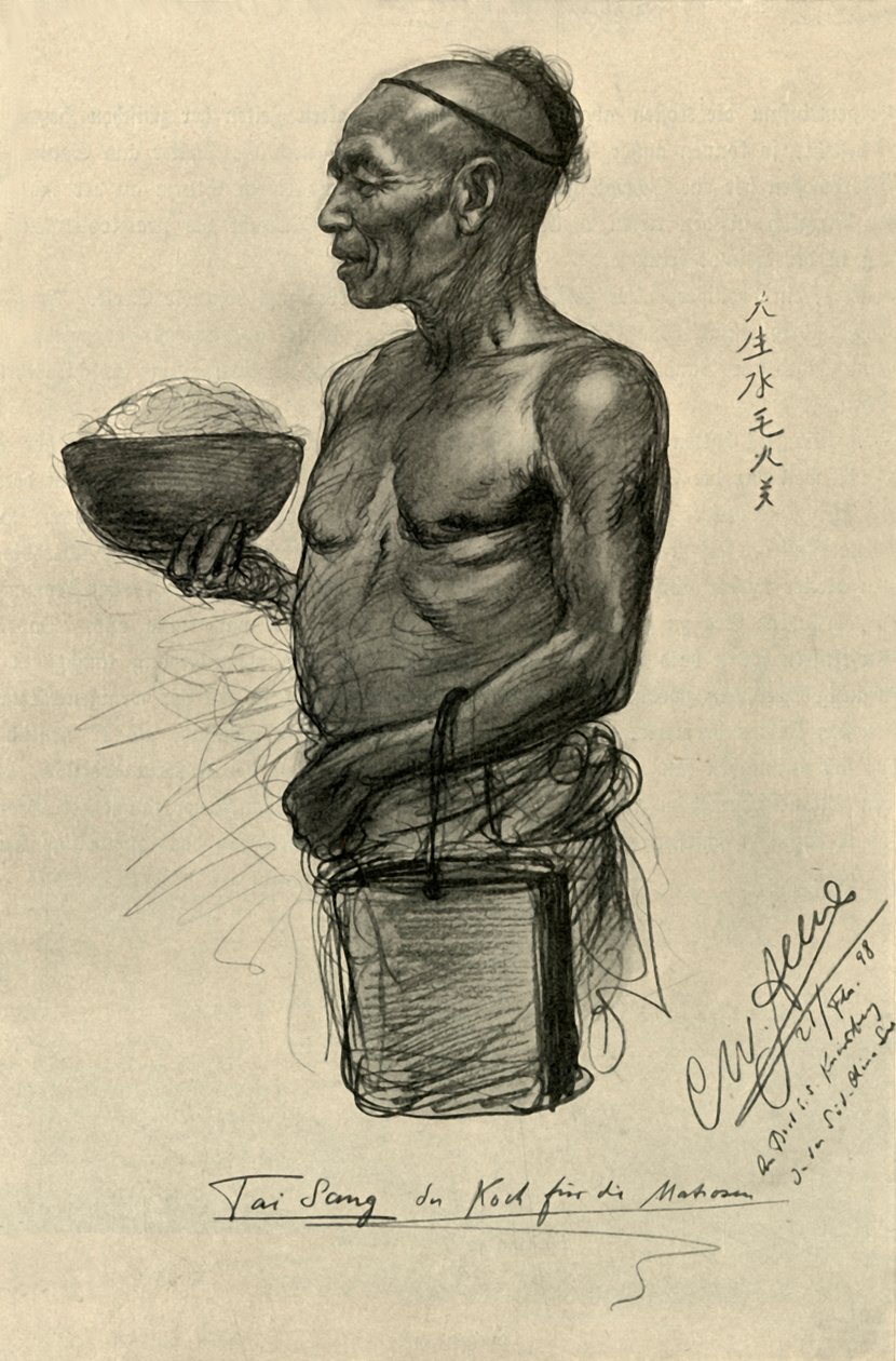 Tai Sang – szakács a „Knivsbergen”, 1898. alkotó: Christian Wilhelm Allers