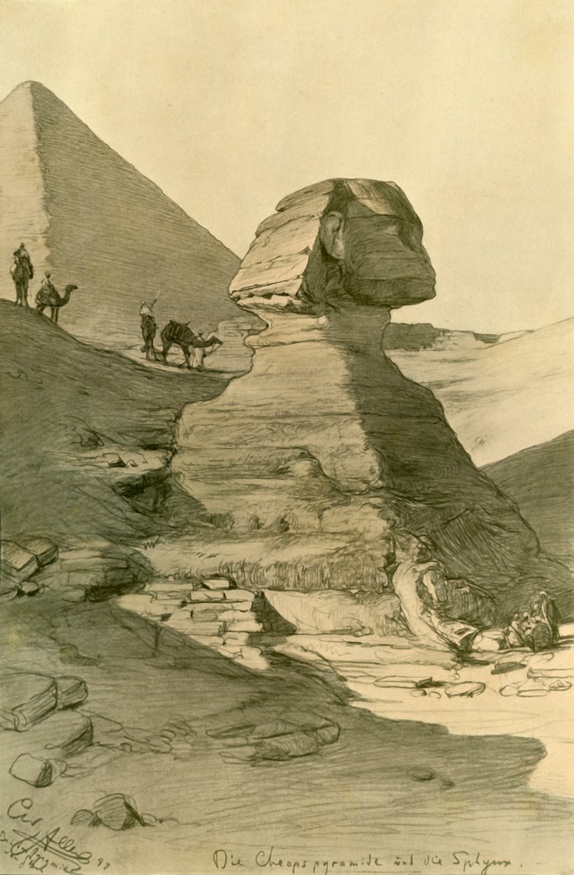 Khufu piramisa és a Szfinx, 1898. alkotó: Christian Wilhelm Allers