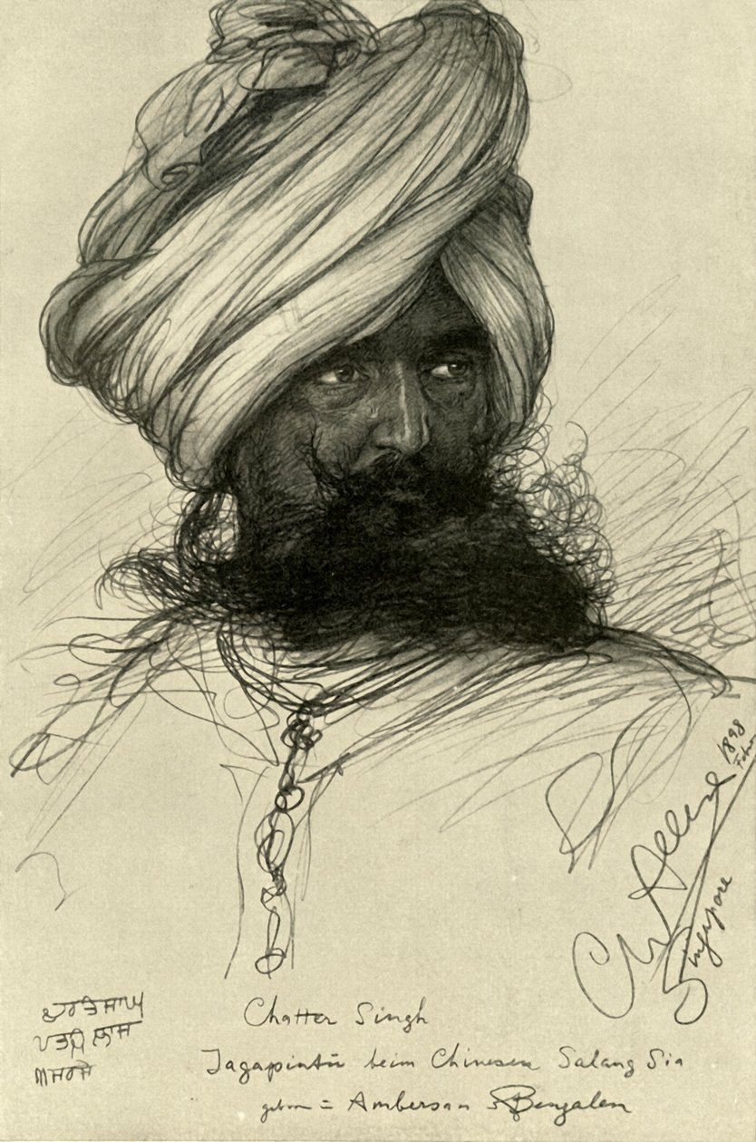 Watchman Chatter Singh, Szingapúr, 1898. alkotó: Christian Wilhelm Allers
