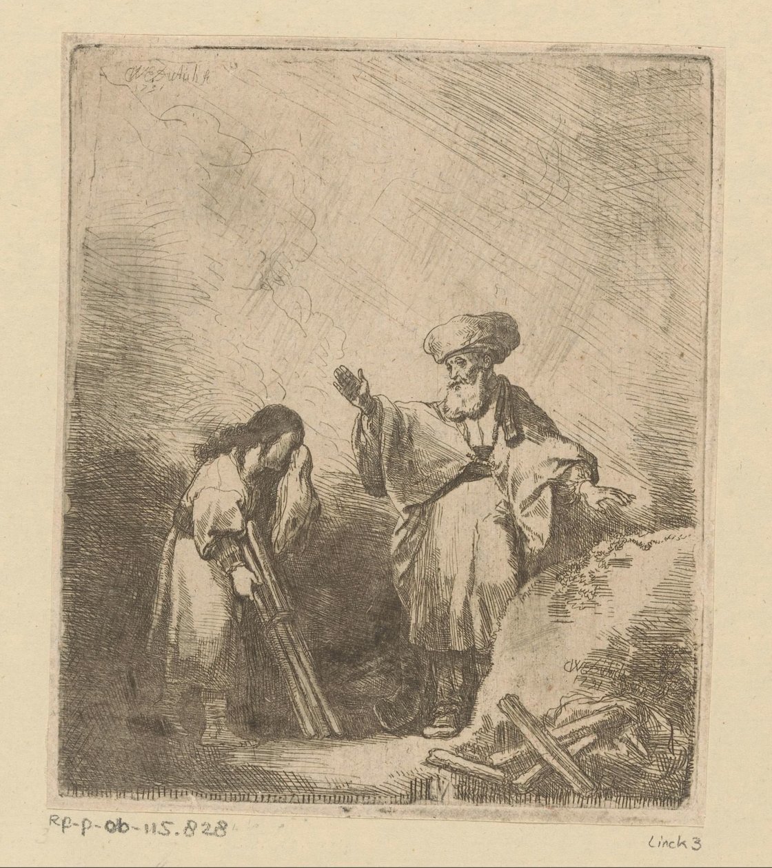 Ábrahám beszél Izsákhoz az áldozat előtt alkotó: Christian Wilhelm Ernst Dietrich