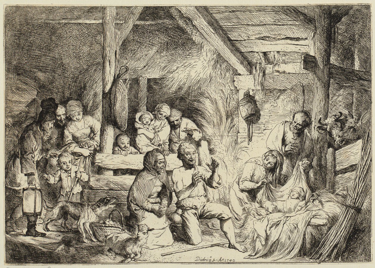 A pásztorok imádása alkotó: Christian Wilhelm Ernst Dietrich