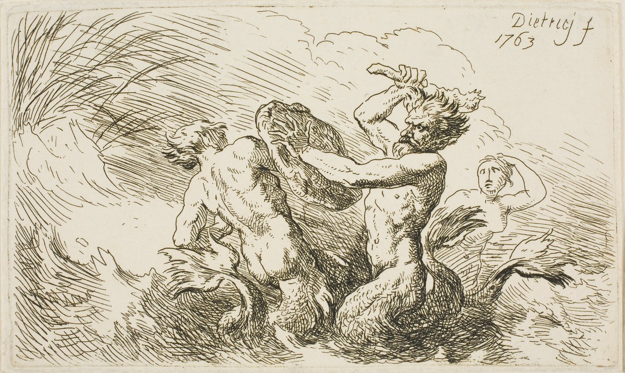 Tritonok csatája alkotó: Christian Wilhelm Ernst Dietrich