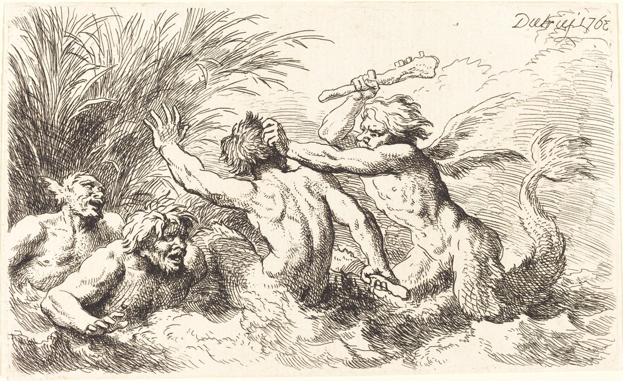 Harc Tritonokkal alkotó: Christian Wilhelm Ernst Dietrich