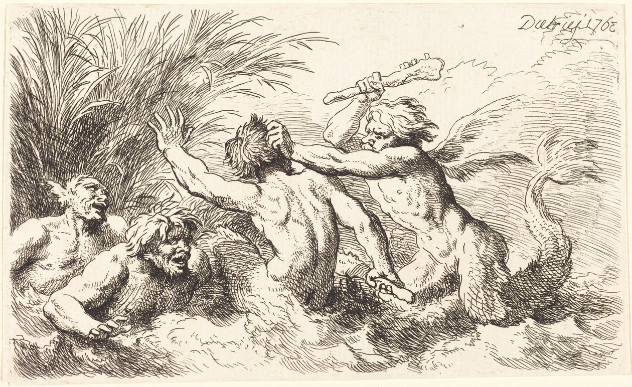 Küzdő tritónok alkotó: Christian Wilhelm Ernst Dietrich