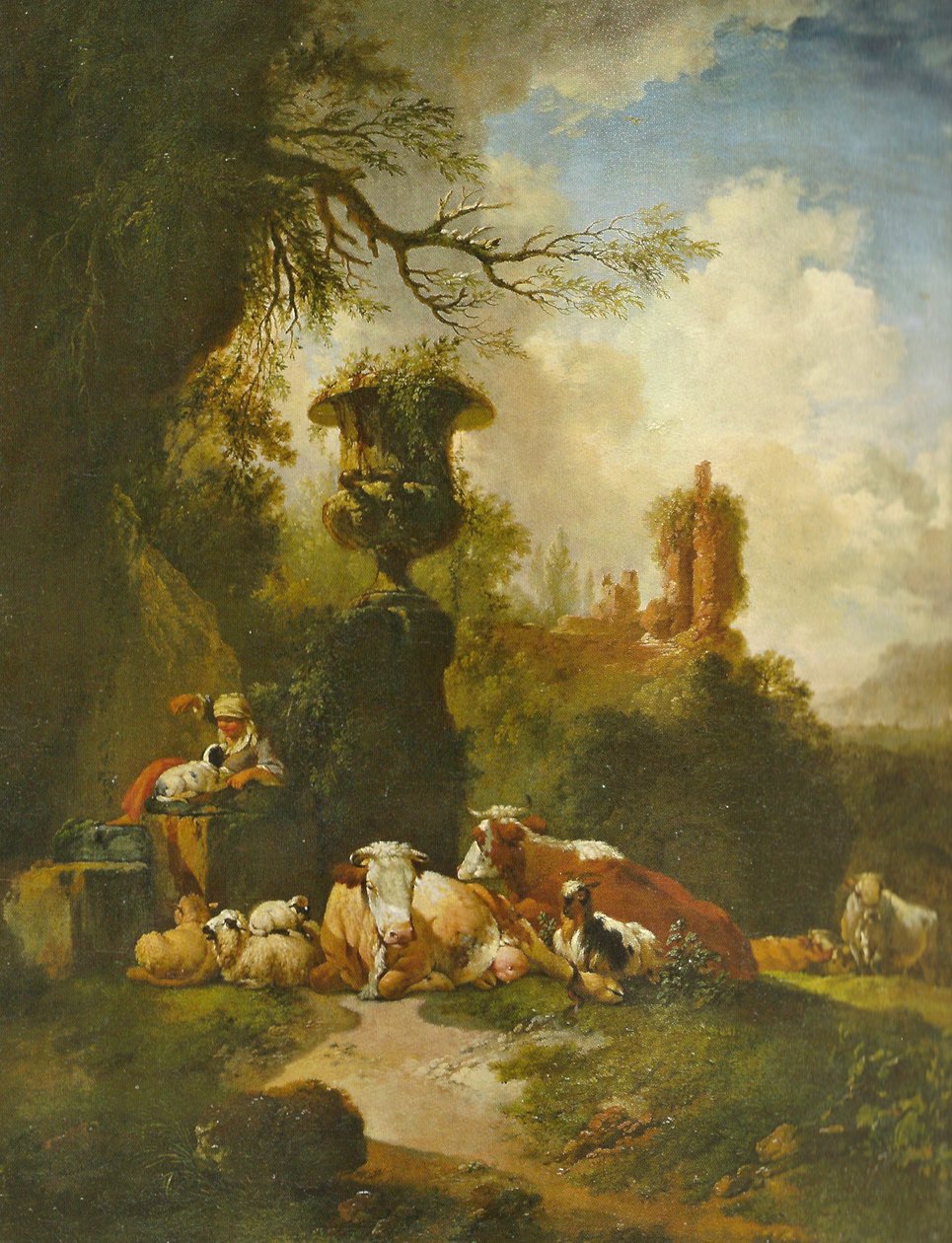 Bukolikus táj urnával alkotó: Christian Wilhelm Ernst Dietrich