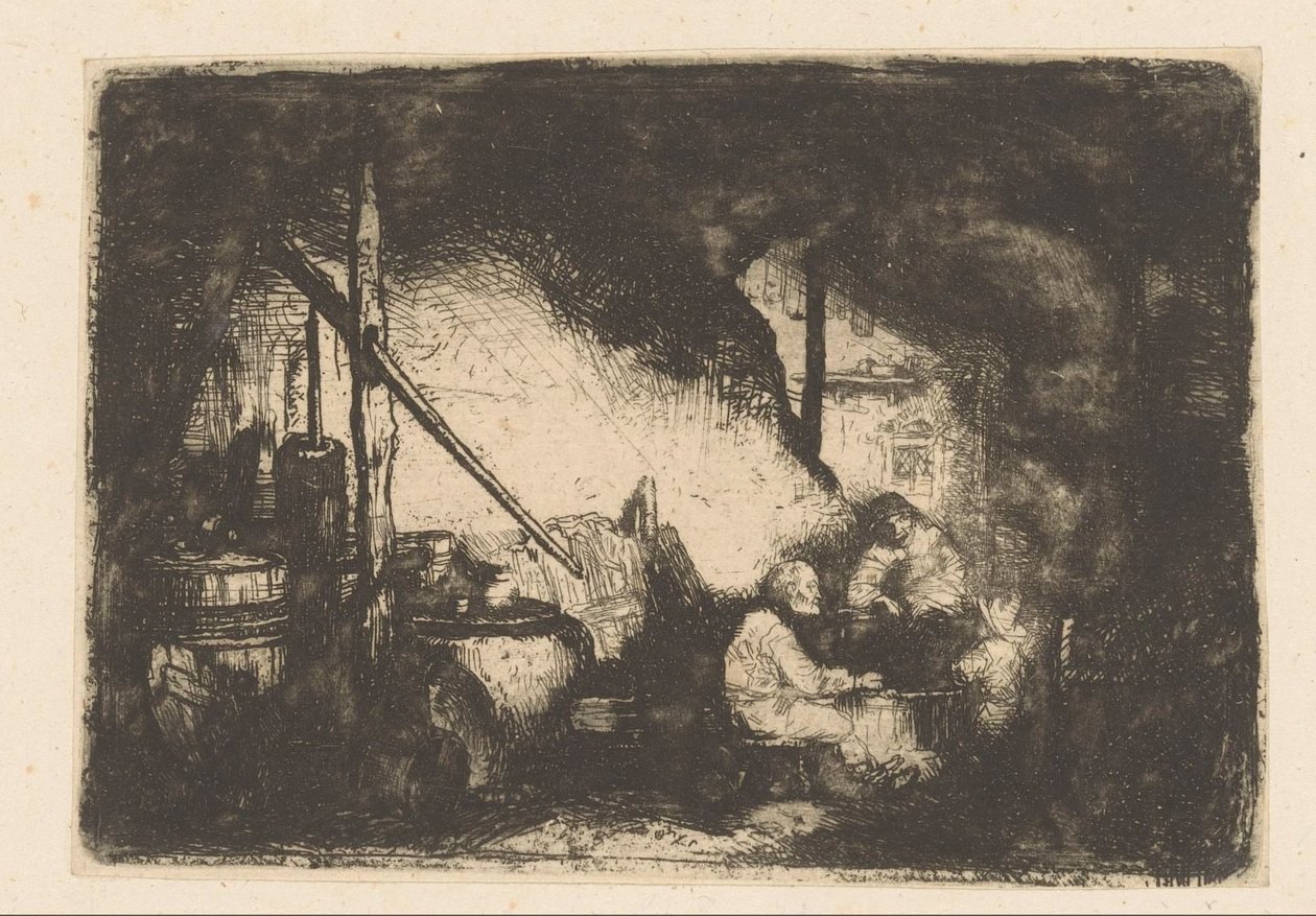 Három figura az asztalnál alkotó: Christian Wilhelm Ernst Dietrich