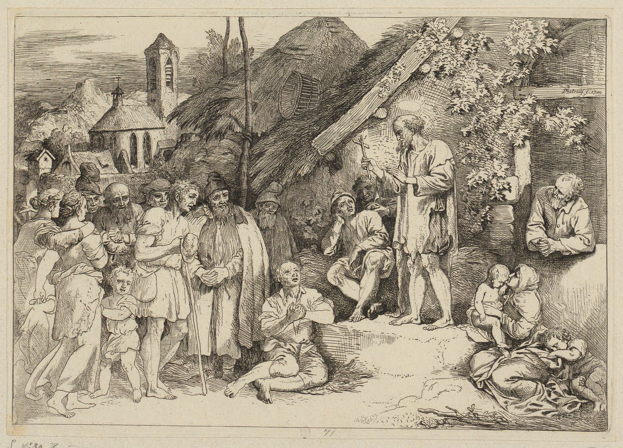 Szent Jakab egy faluban prédikál alkotó: Christian Wilhelm Ernst Dietrich