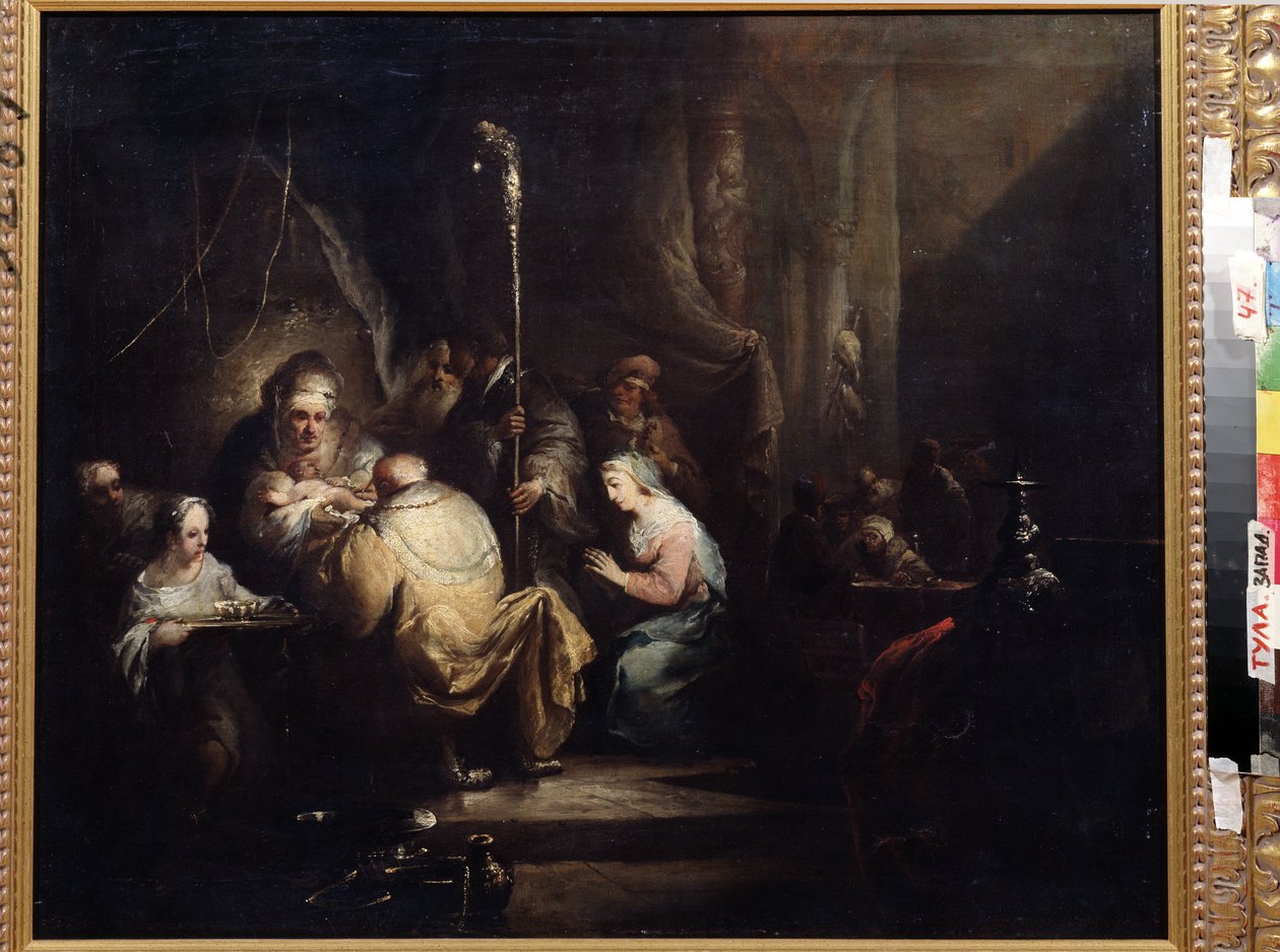"A körülmetélés" (Körülmetélés) Christian Wilhelm Ernst Dietrich (1712-1774) festménye 1763 Tulai Állami Művészeti Múzeum, Oroszország alkotó: Christian Wilhelm Ernst Dietrich