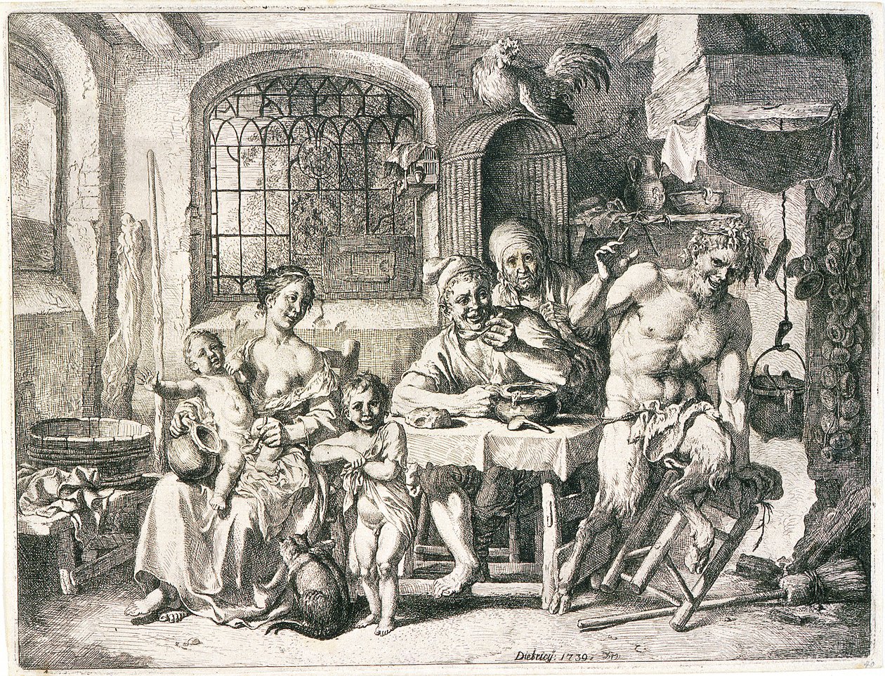 Szatír és parasztok alkotó: Christian Wilhelm Ernst Dietrich